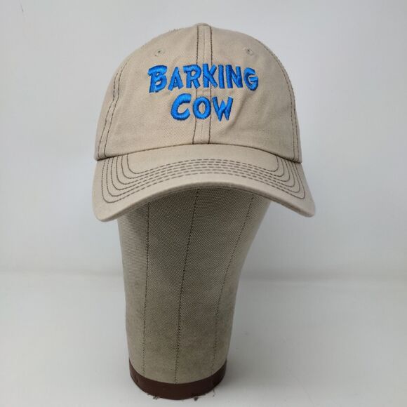 Barking Cow Slideback Hat Beige Tan Adjustable Embroidered Logo - Picture 2 of 12